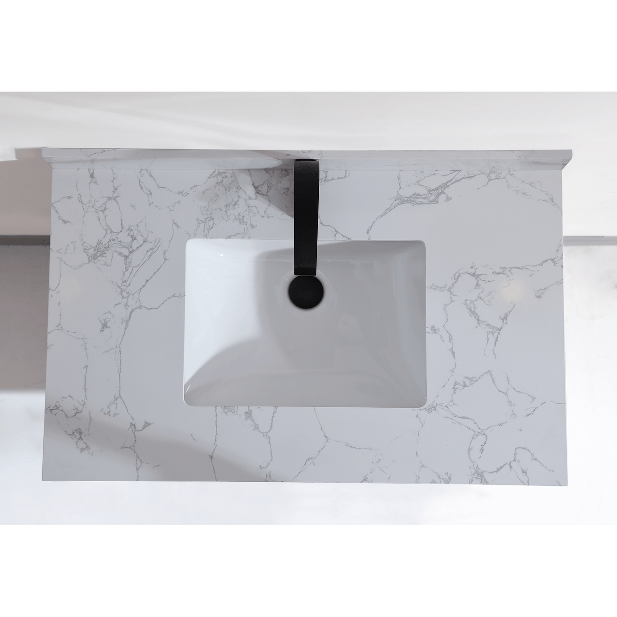 Legion Furniture 36" Vanity With Golden Brush Stainless Steel Frame And Pewter Green Finish With 2" Thick White Artificial Stone Countertop – – –