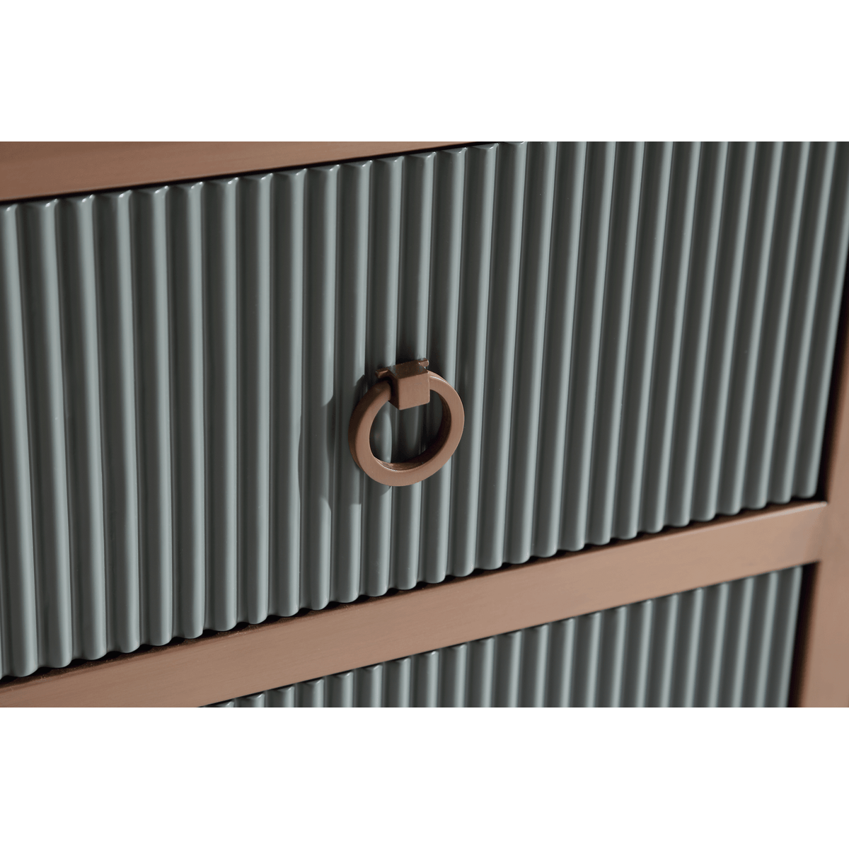 Legion Furniture 36" Vanity With Golden Brush Stainless Steel Frame And Pewter Green Finish With 2" Thick White Artificial Stone Countertop – – –