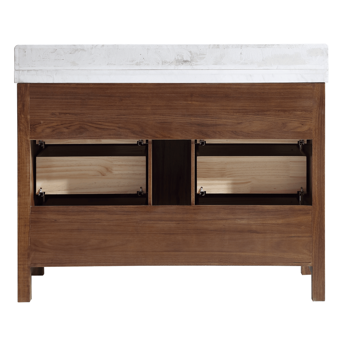 Legion Furniture 48" Ebony Single Vanity Light Finish with 2" Thick White Natural Marble Countertop – – –