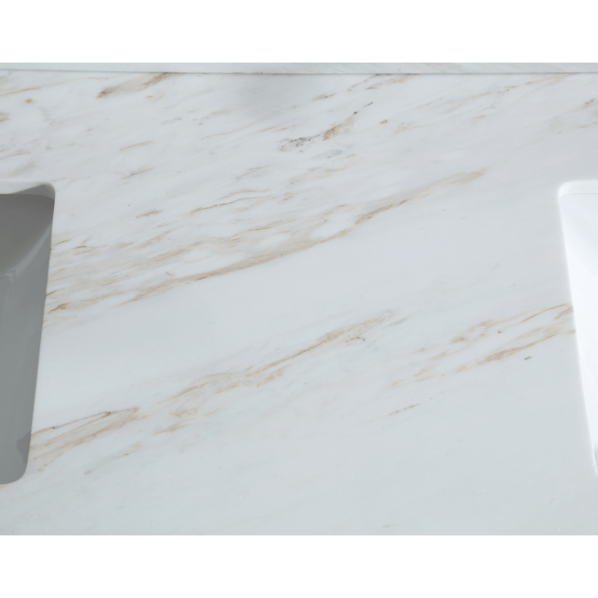 Legion Furniture 48" Ebony Single Vanity Light Finish with 2" Thick White Natural Marble Countertop – – –