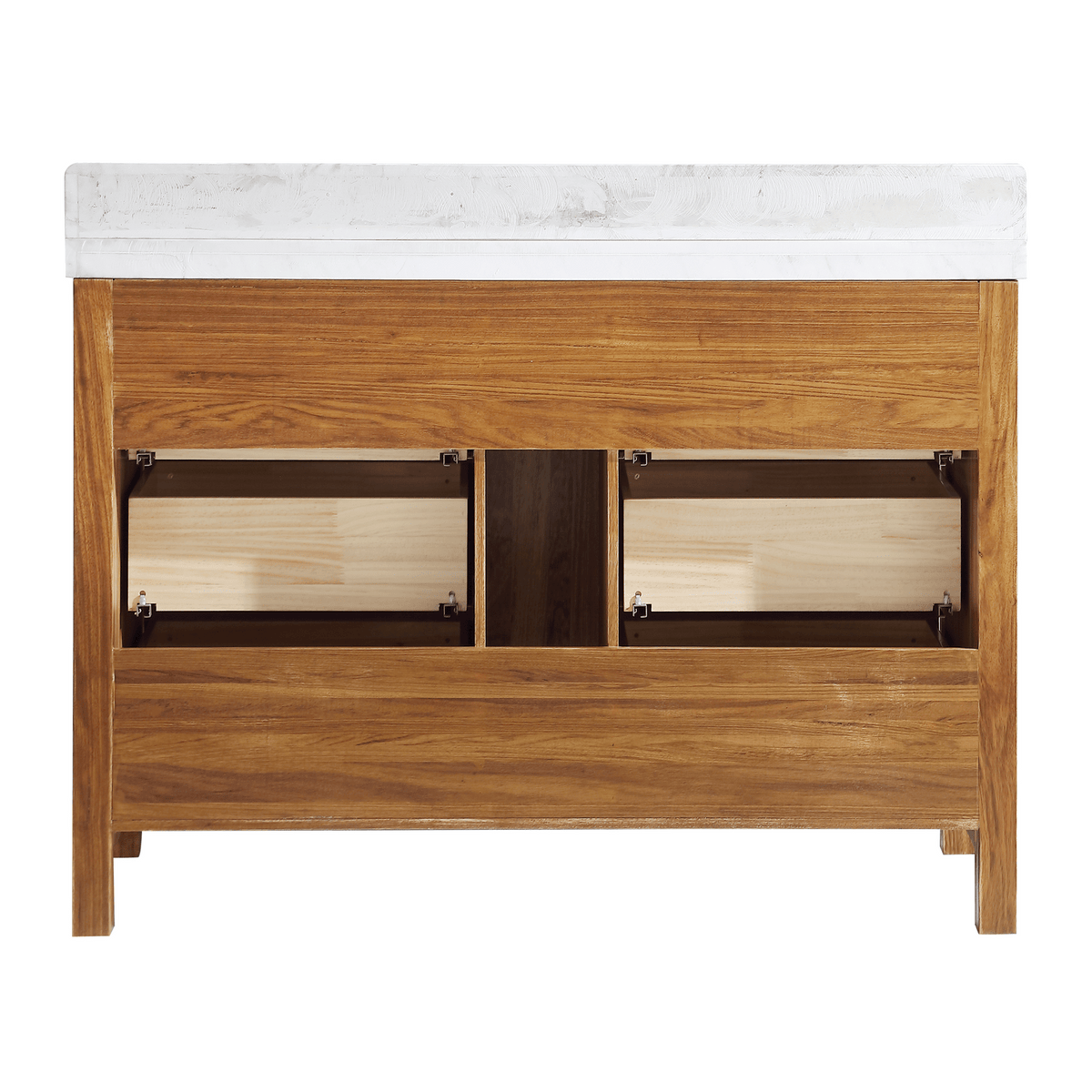 Legion Furniture 48" Ebony Single Vanity Light Finish with 2" Thick White Natural Marble Countertop – – –