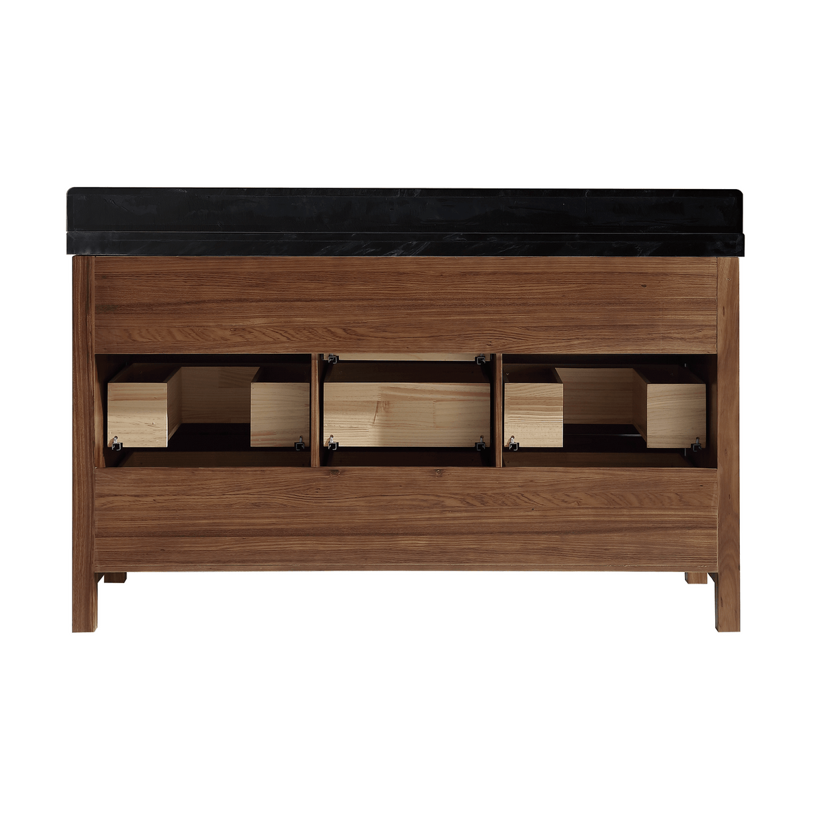 Legion Furniture 60" Ebony Double Vanity Dark Finish with 2" Thick Black Marble Countertop – – –