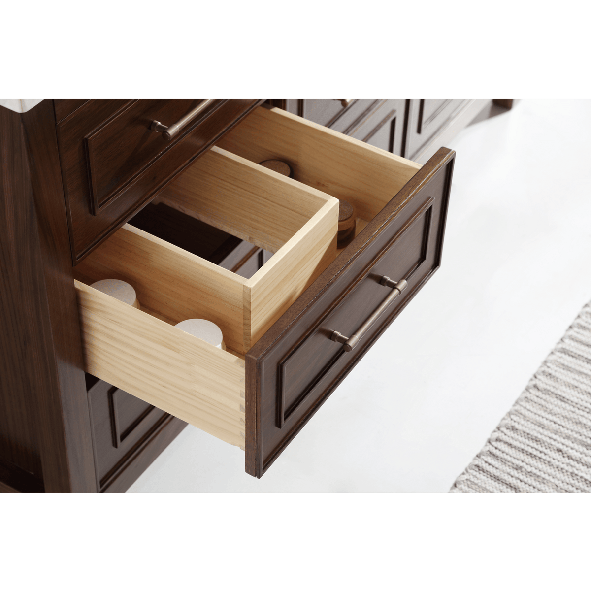 Legion Furniture 60" Ebony Double Vanity Dark Finish with 2" Thick Black Marble Countertop – – –