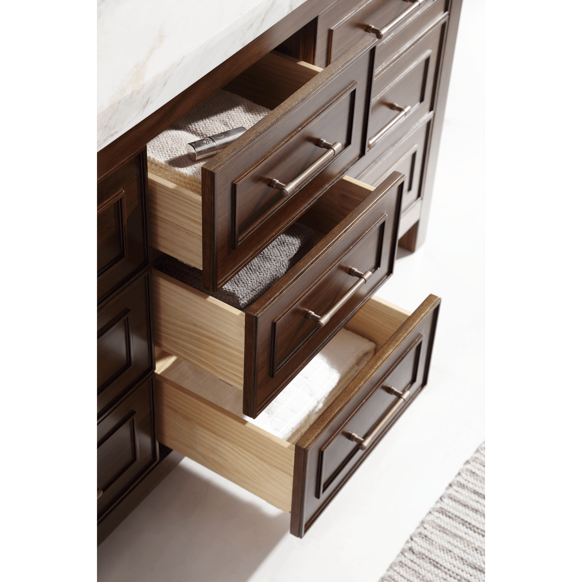 Legion Furniture 60" Ebony Double Vanity Dark Finish with 2" Thick White Natural Marble Countertop – – –