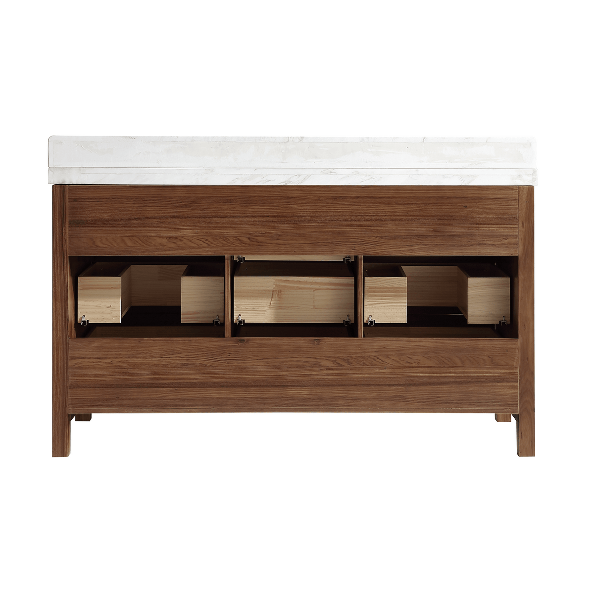 Legion Furniture 60" Ebony Double Vanity Dark Finish with 2" Thick White Natural Marble Countertop – – –