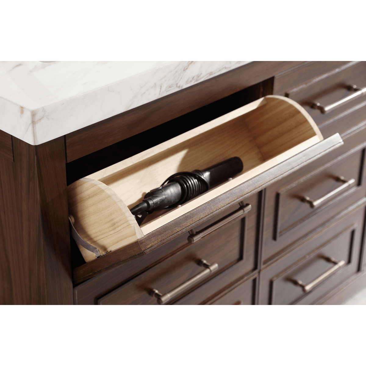 Legion Furniture 60" Ebony Double Vanity Dark Finish with 2" Thick White Natural Marble Countertop – – –