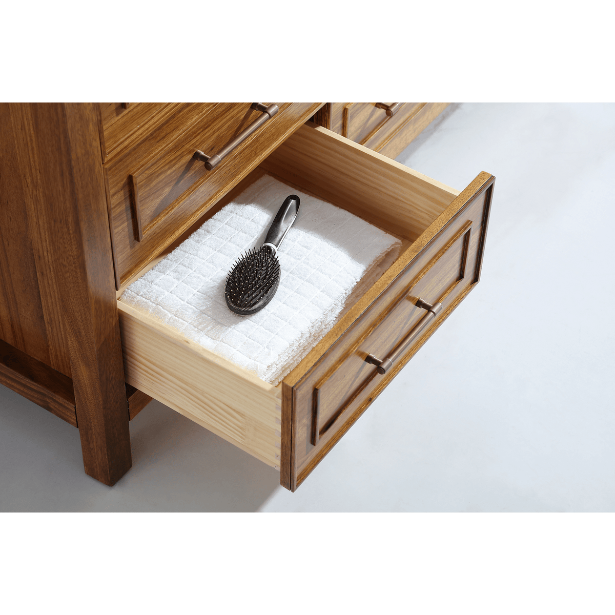 Legion Furniture 60" Ebony Double Vanity Light Finish with 2" Thick Black Natural Marble Countertop – – –