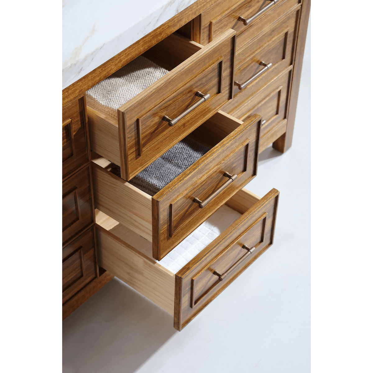 Legion Furniture 60" Ebony Double Vanity Light Finish with 2" Thick White Natural Marble Countertop – – –