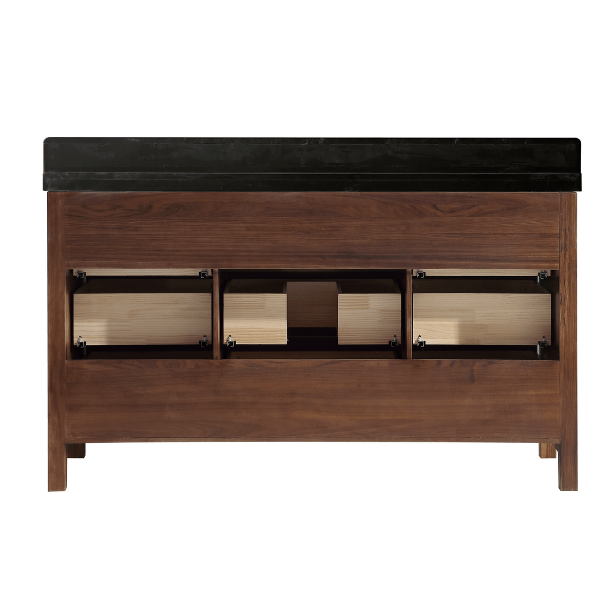 Legion Furniture 60" Ebony Single Vanity Dark Finish with 2" Thick Black Natural Marble Countertop – – –