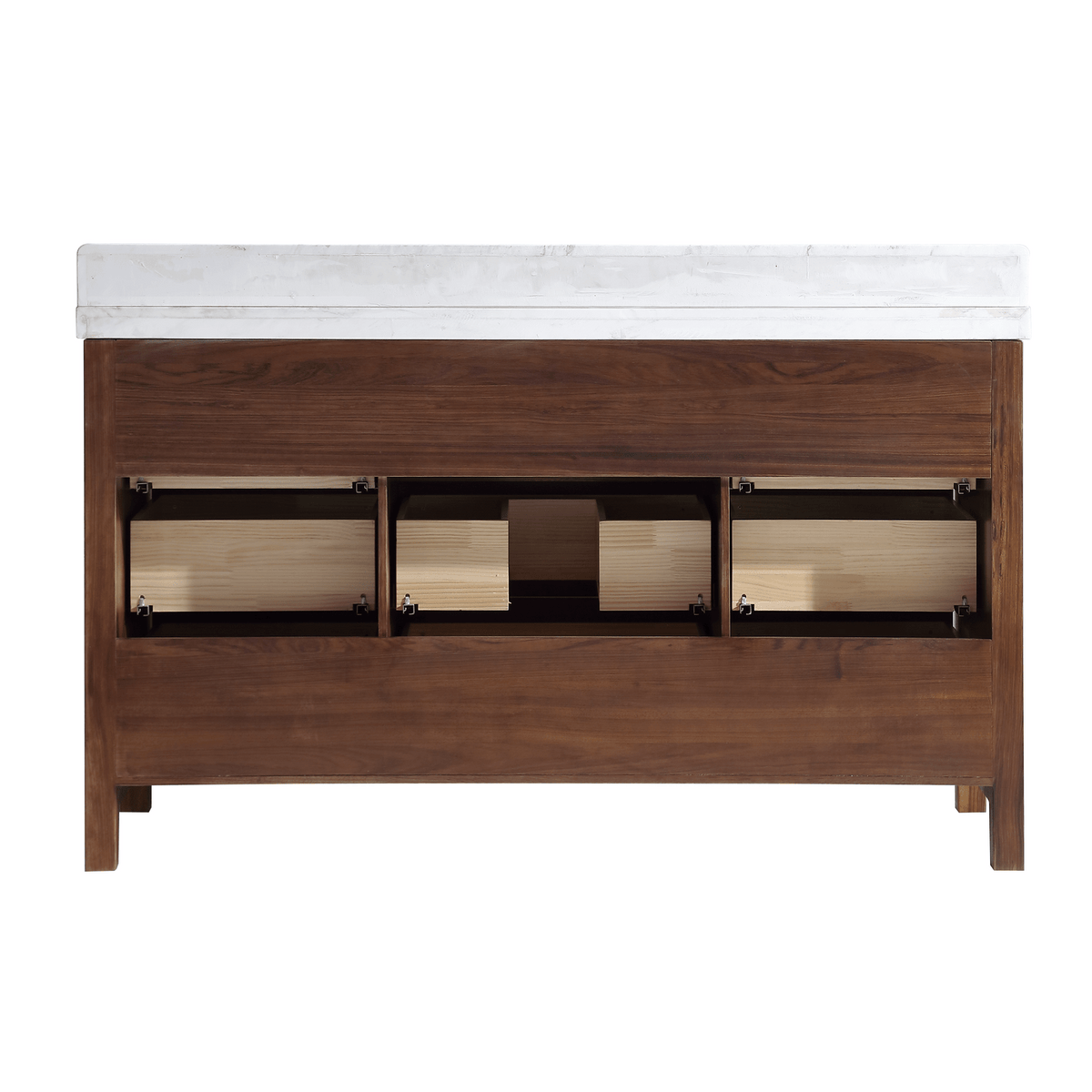 Legion Furniture 60" Ebony Single Vanity Dark Finish with 2" Thick White Natural Marble Countertop – – –