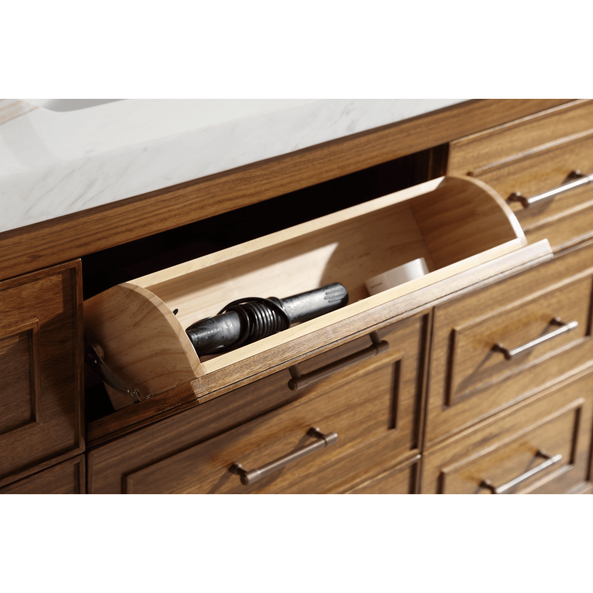 Legion Furniture 60" Ebony Single Vanity Light Finish with 2" Thick White Natural Marble Countertop – – –