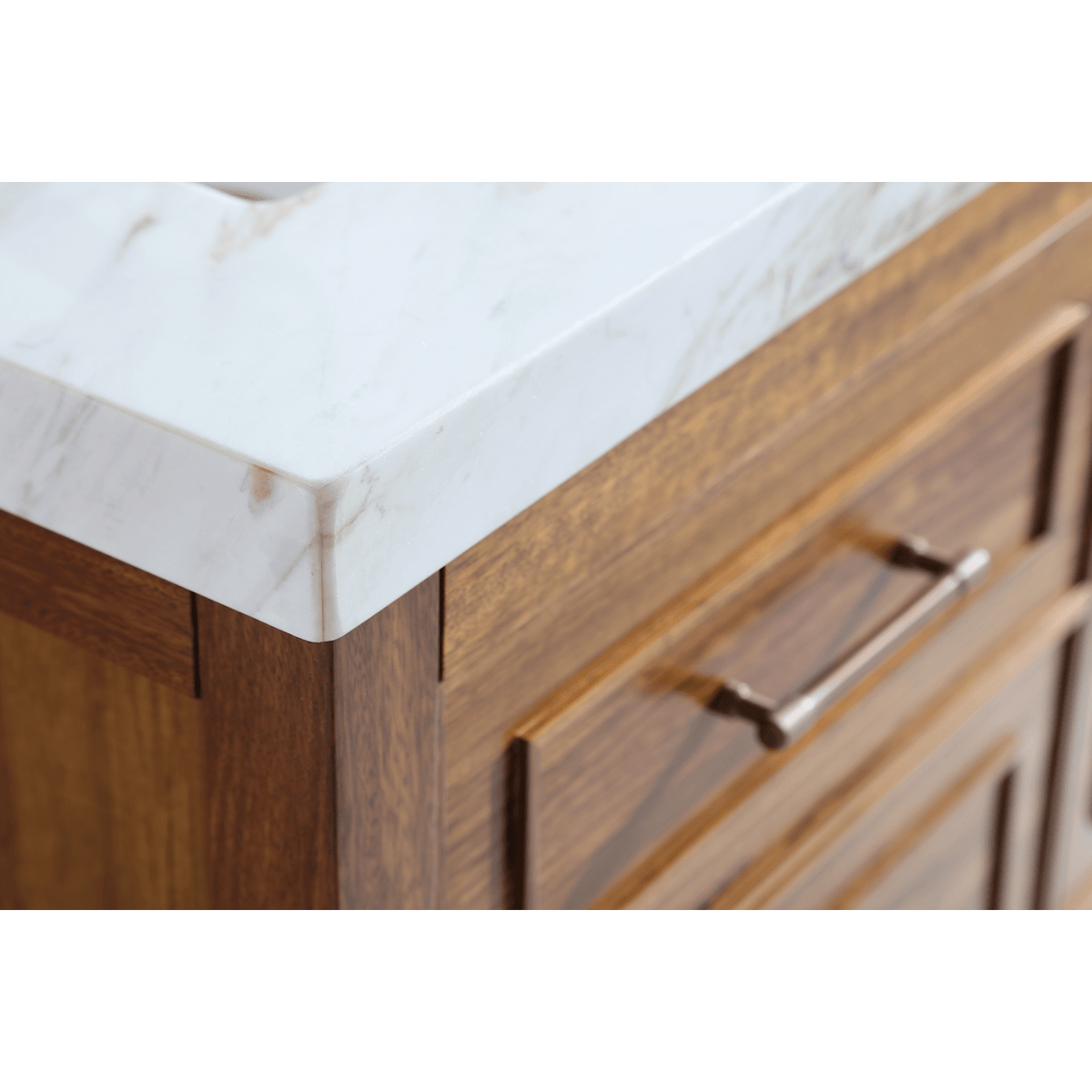 Legion Furniture 60" Ebony Single Vanity Light Finish with 2" Thick White Natural Marble Countertop – – –