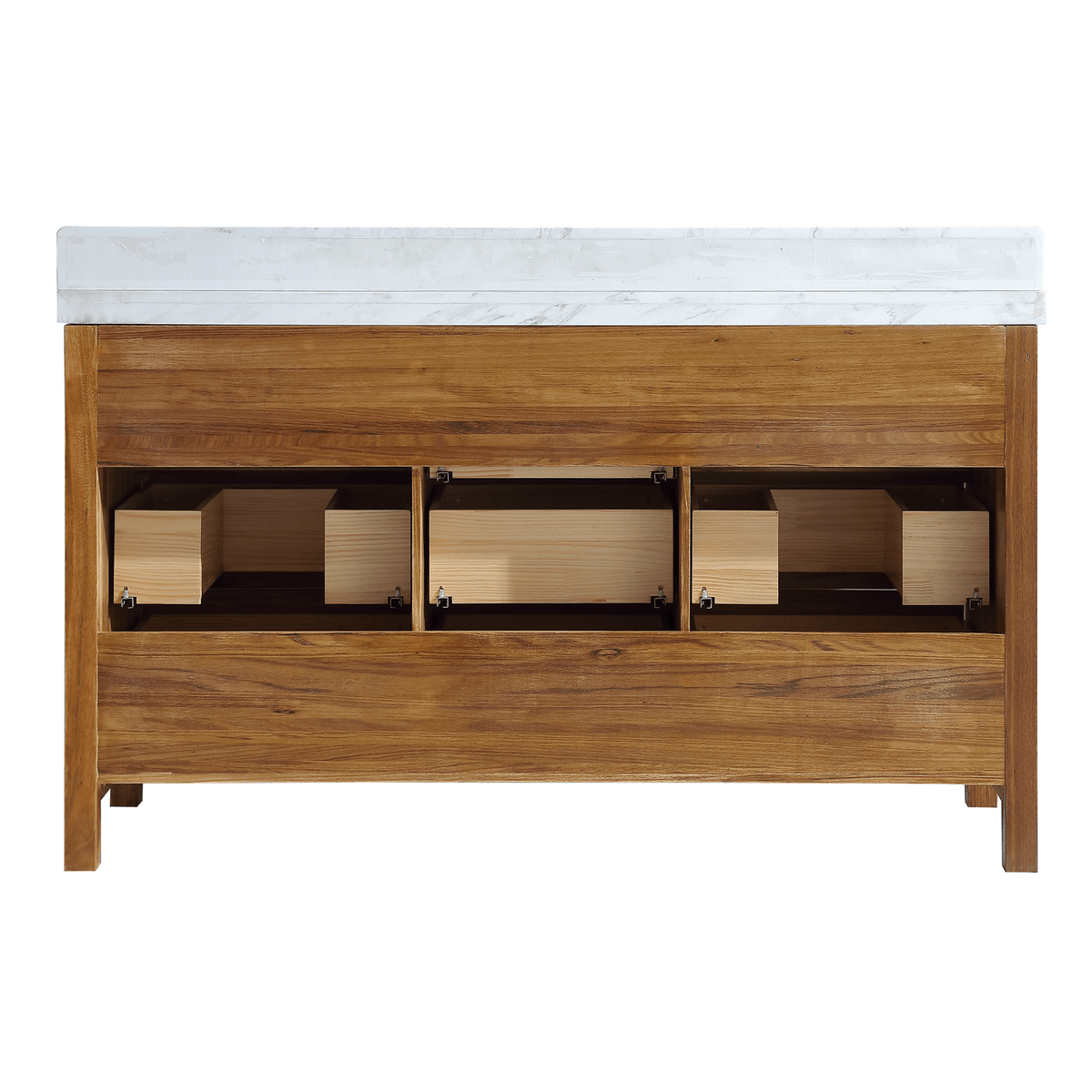 Legion Furniture 60" Ebony Single Vanity Light Finish with 2" Thick White Natural Marble Countertop – – –