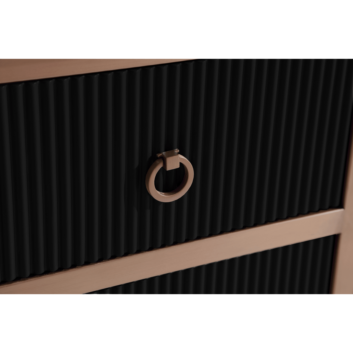 Legion Furniture 72" Double Vanity with Golden Brush Stainless Steel Frame and Tricorn Black Finish with 2' Thick White Artificial Stone Countertop – – –