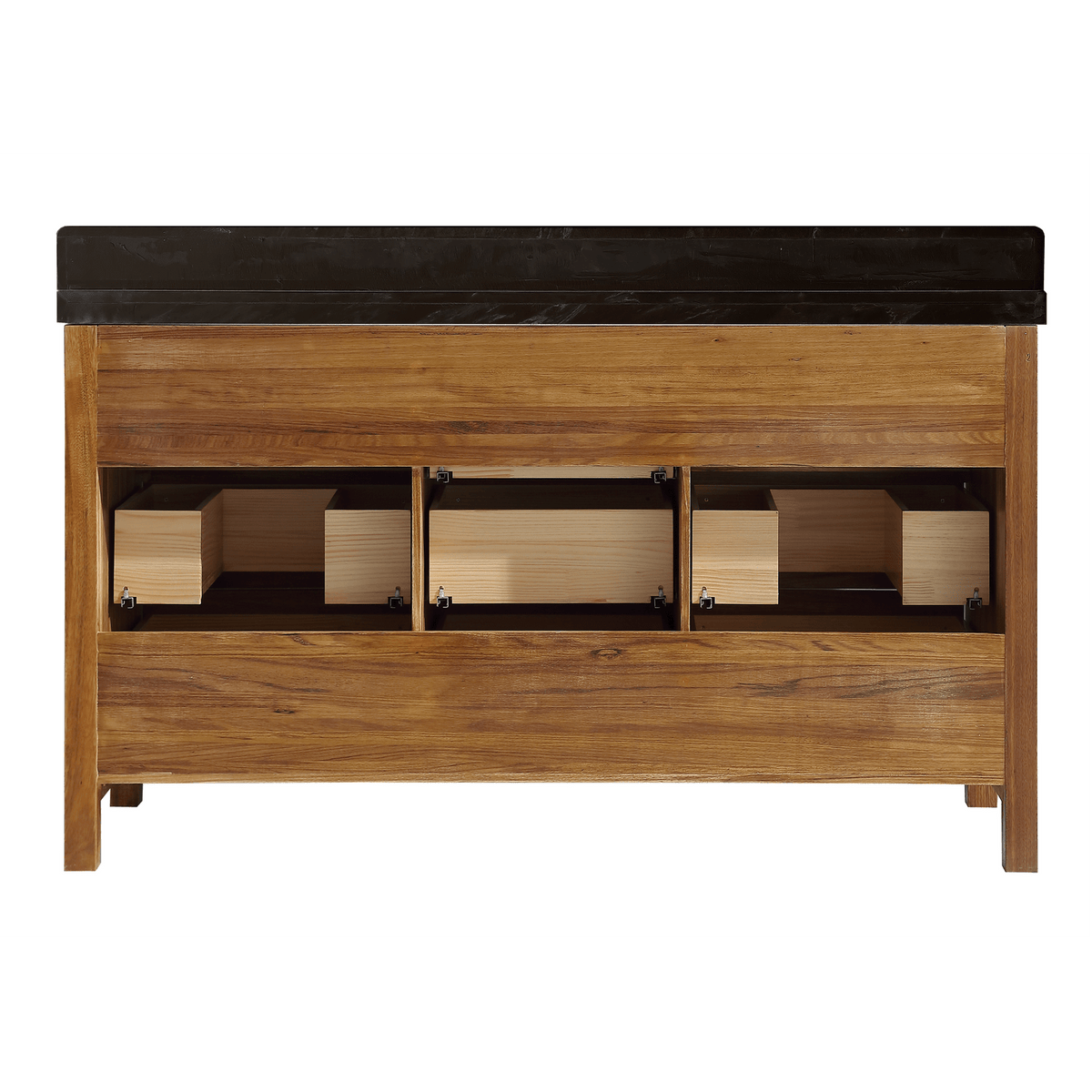 Legion Furniture 72" Ebony Double Vanity Light Finish with 2" Thick Black Marble Countertop – – –