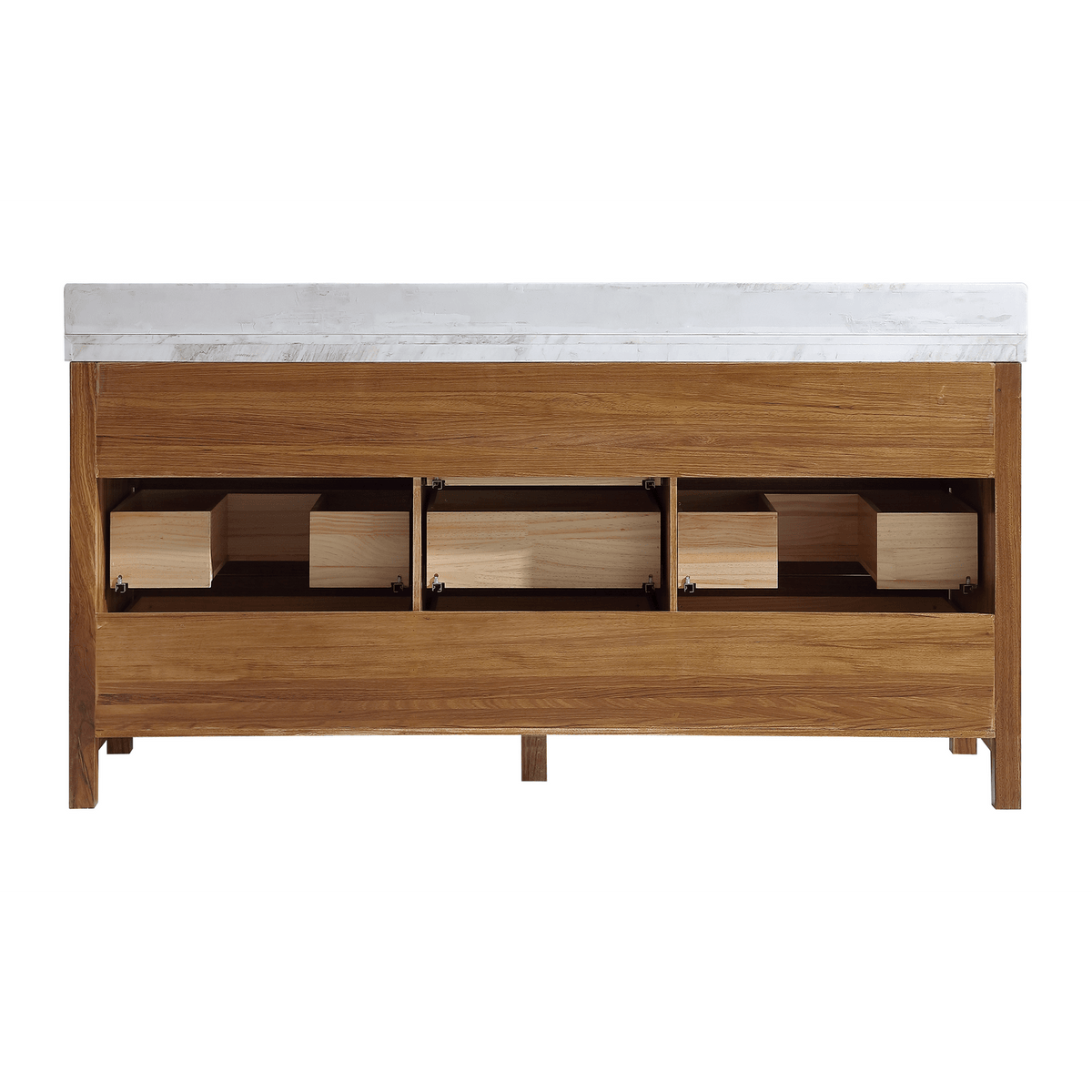 Legion Furniture 72" Ebony Double Vanity Light Finish with 2" Thick White Natural Marble Countertop – – –