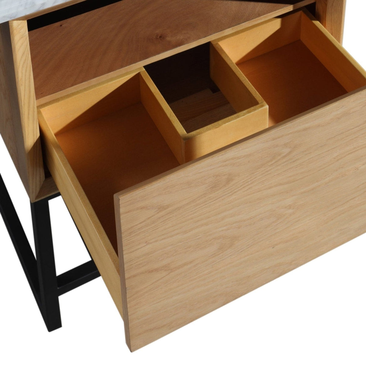 Laviva Alto 24” California White Oak Bathroom Vanity with Black Wood Marble Countertop – – –