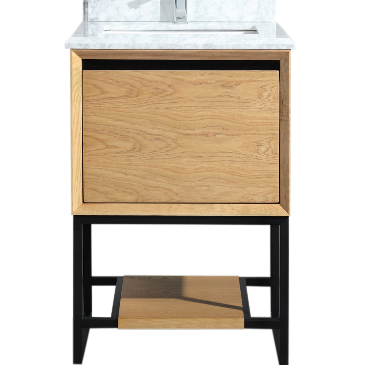 Laviva Alto 24" California White Oak Bathroom Vanity with White Carrara Marble Countertop – – –