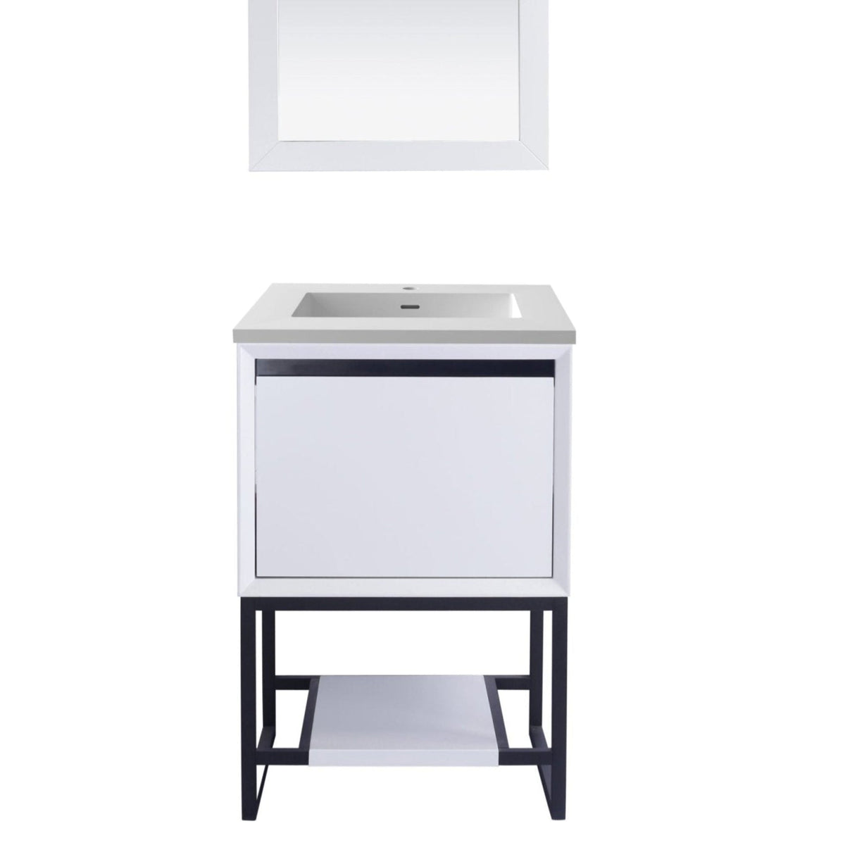 Laviva Alto 24" White Bathroom Vanity with Matte White VIVA Stone Solid Surface Countertop – – –