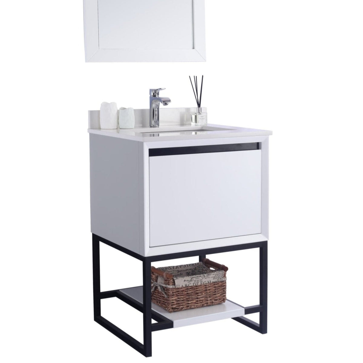 Laviva Alto 24" White Bathroom Vanity with White Quartz Countertop – – –