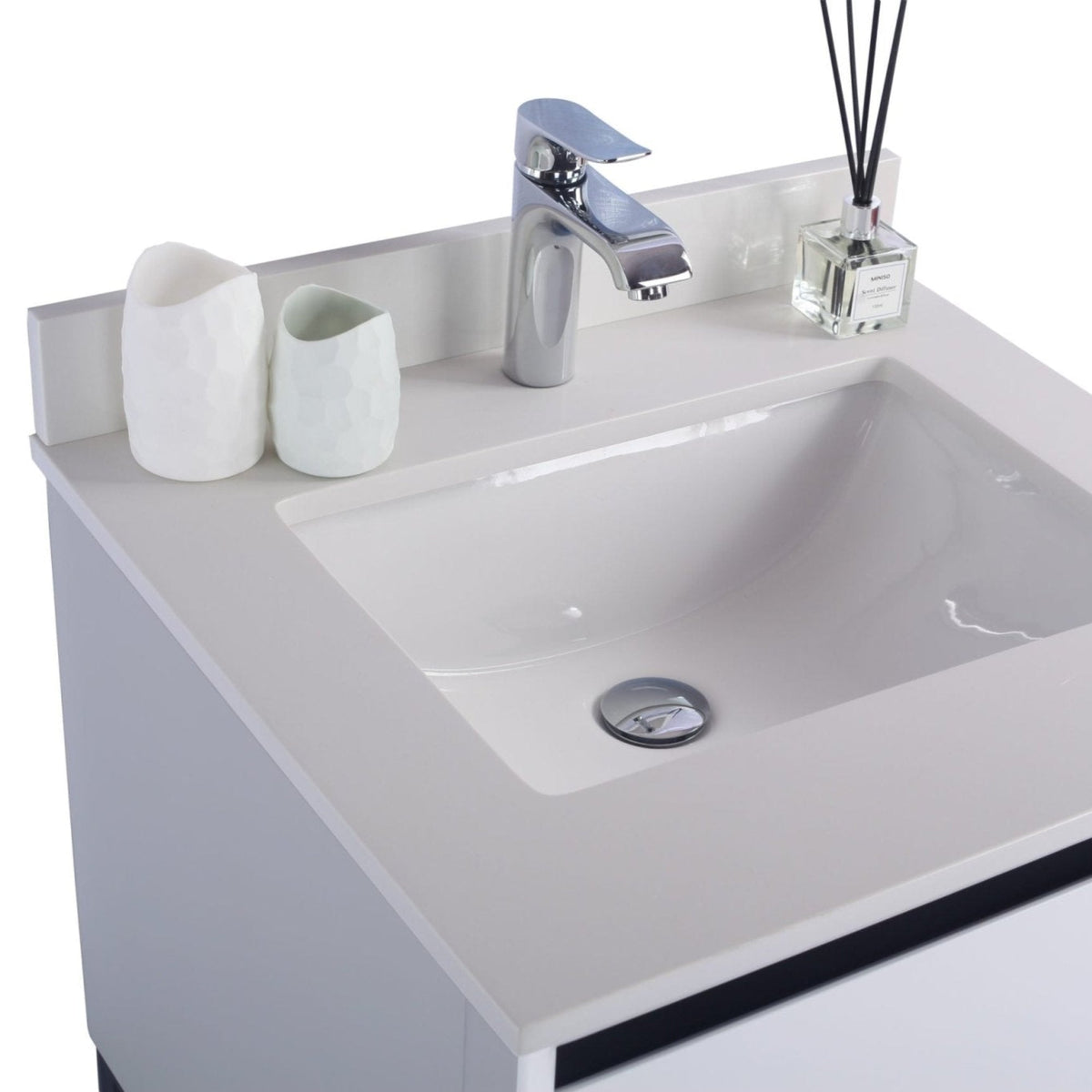 Laviva Alto 24" White Bathroom Vanity with White Quartz Countertop – – –