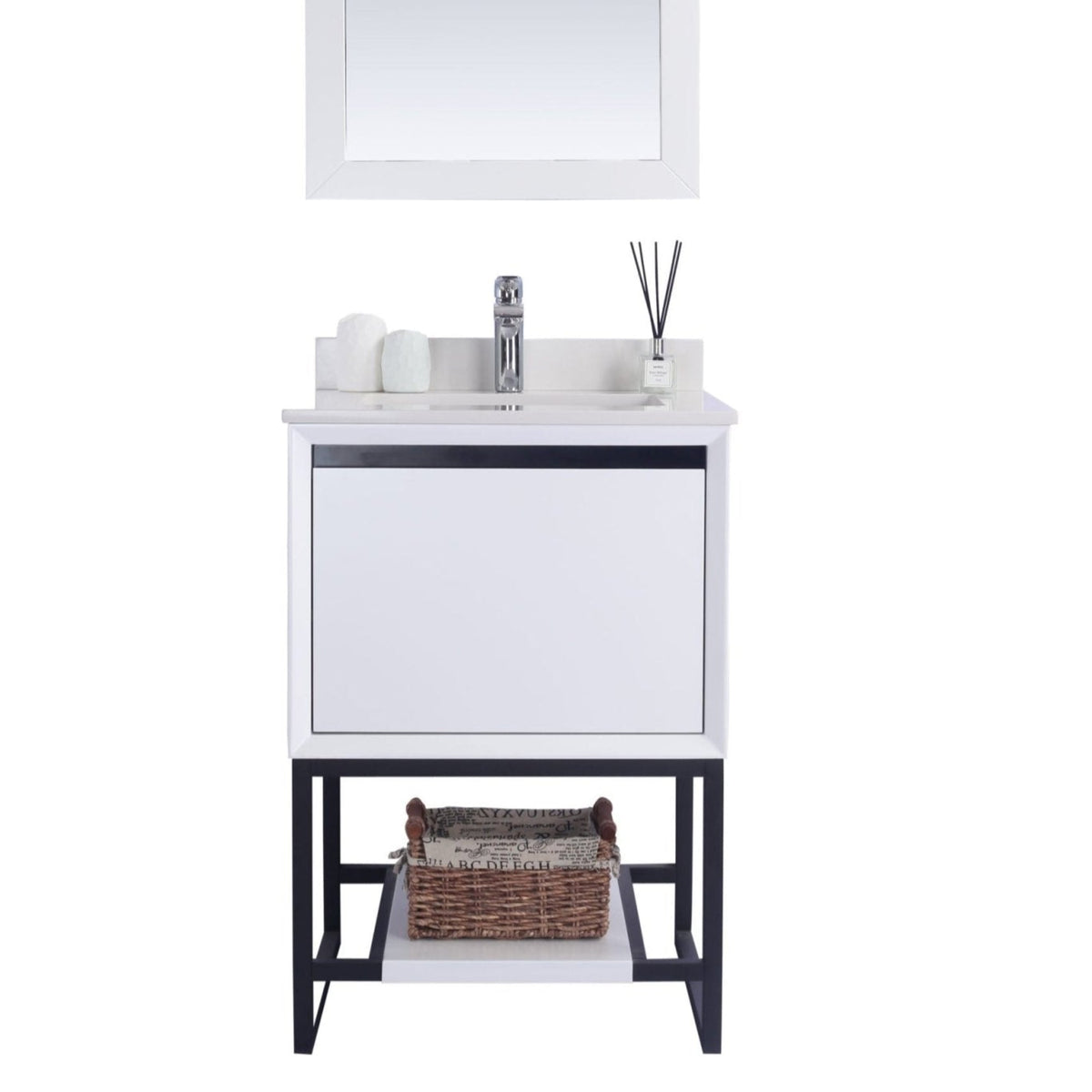 Laviva Alto 24" White Bathroom Vanity with White Quartz Countertop – – –