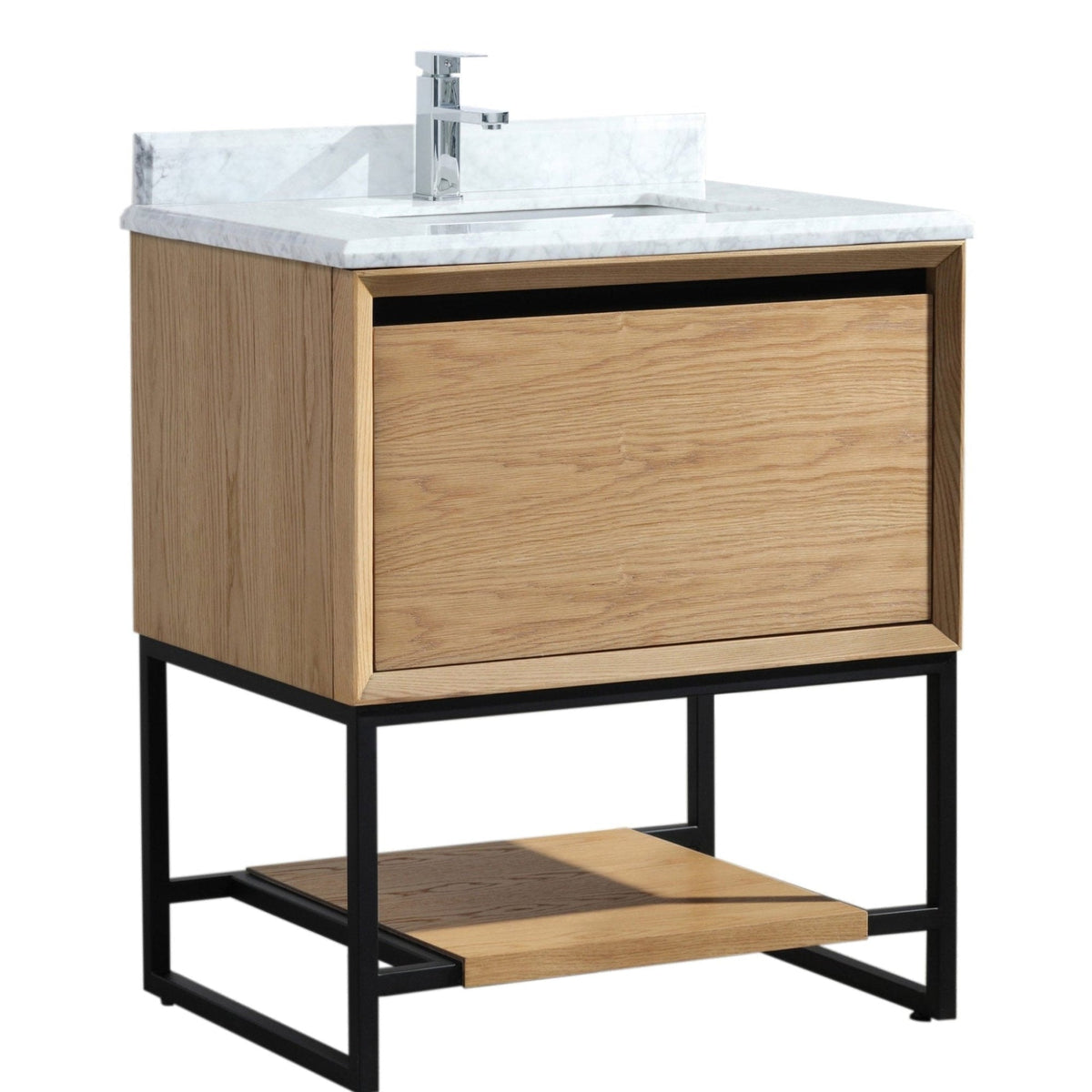 Laviva Alto 30" California White Oak Bathroom Vanity with White Carrara Marble Countertop – – –