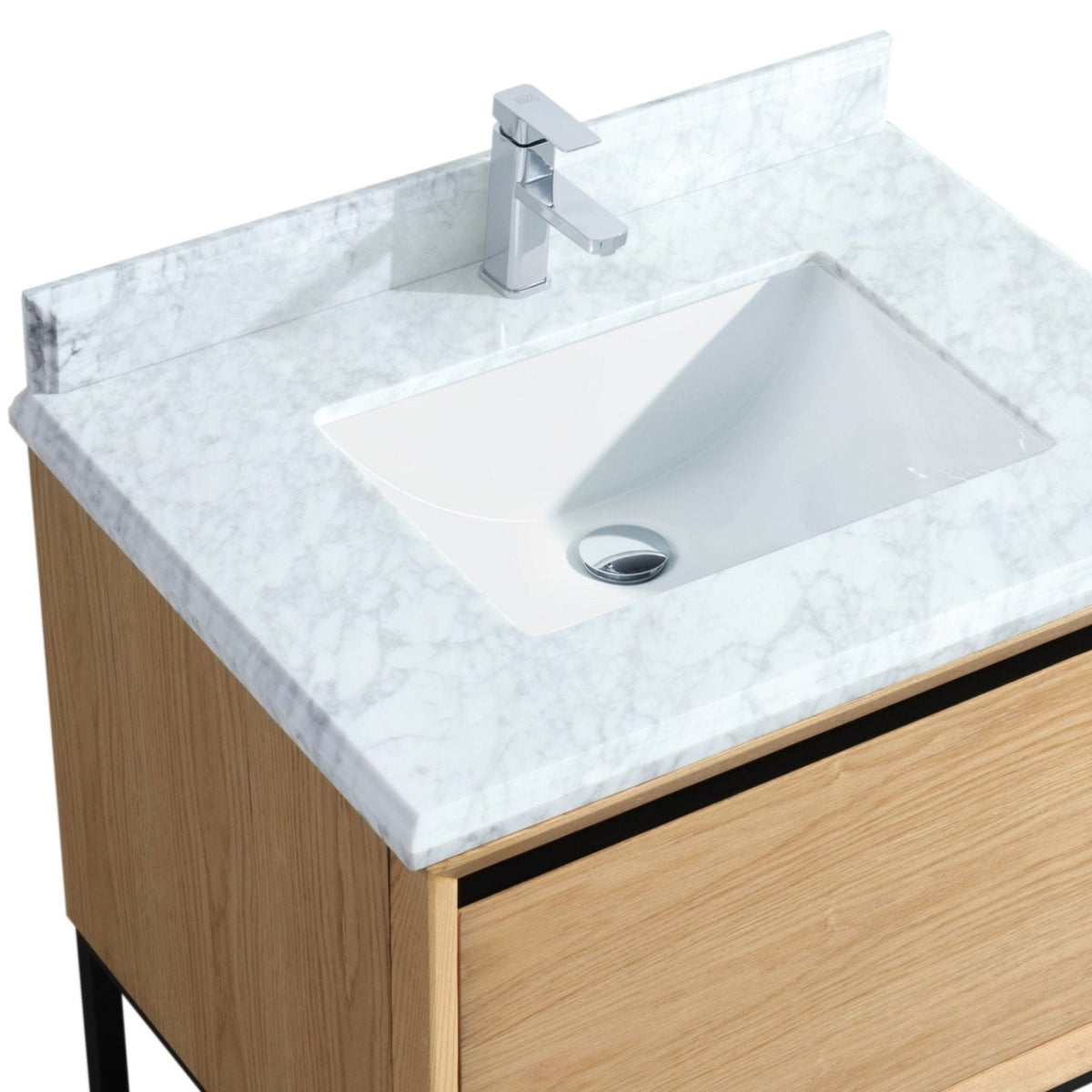 Laviva Alto 30" California White Oak Bathroom Vanity with White Carrara Marble Countertop – – –