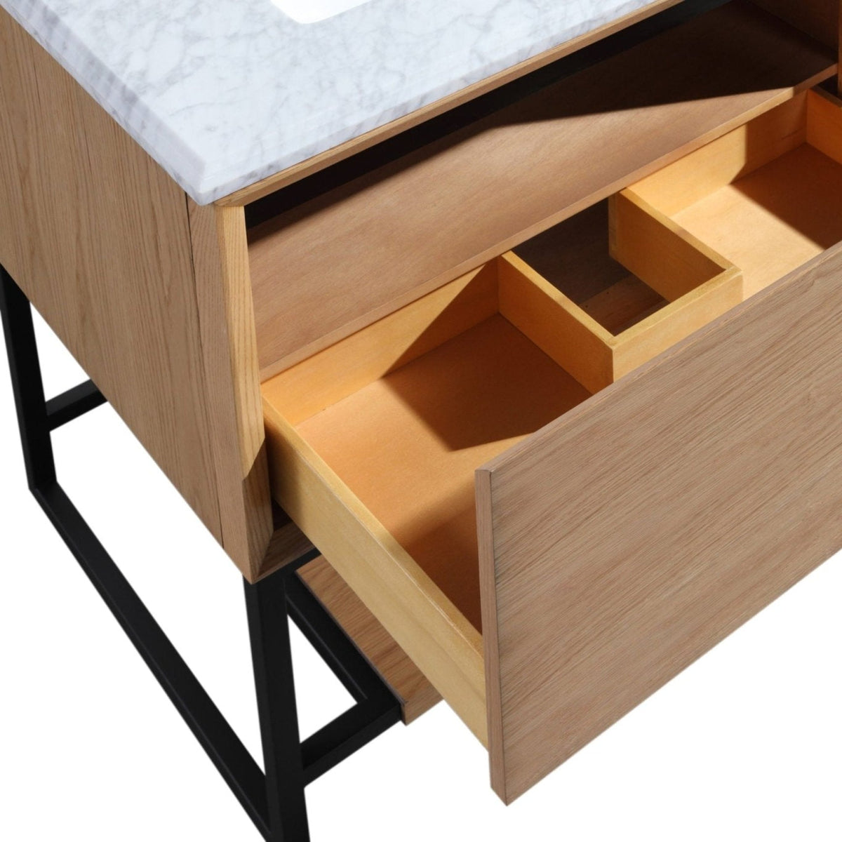 Laviva Alto 30" California White Oak Bathroom Vanity with White Carrara Marble Countertop – – –