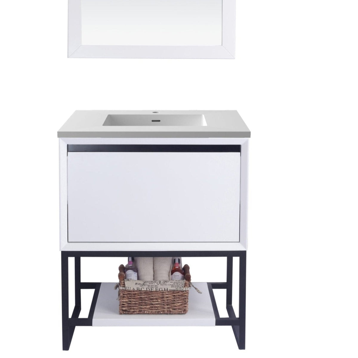 Laviva Alto 30" White Bathroom Vanity with Matte White VIVA Stone Solid Surface Countertop – – –