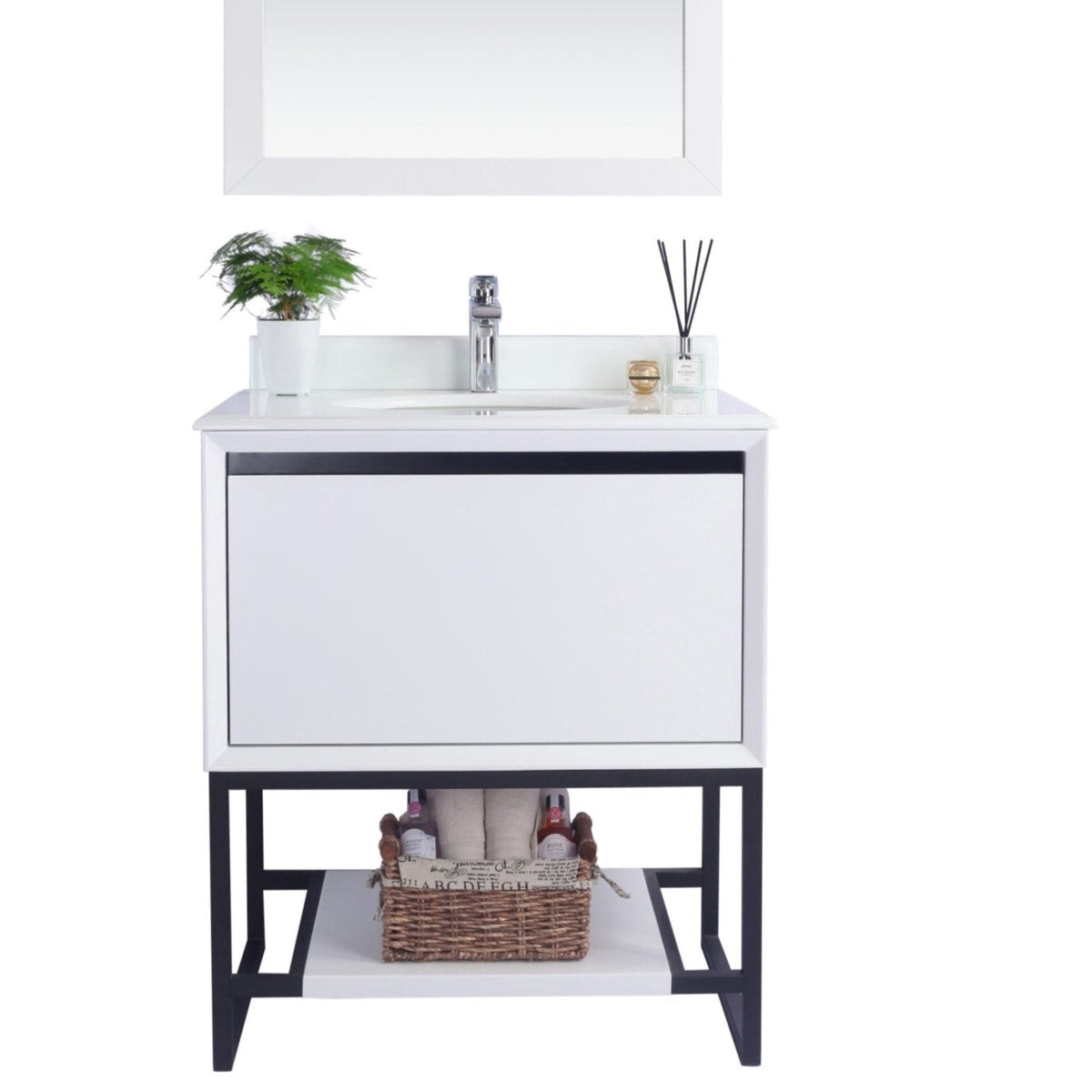 Laviva Alto 30" White Bathroom Vanity with Pure White Phoenix Stone Countertop – – –