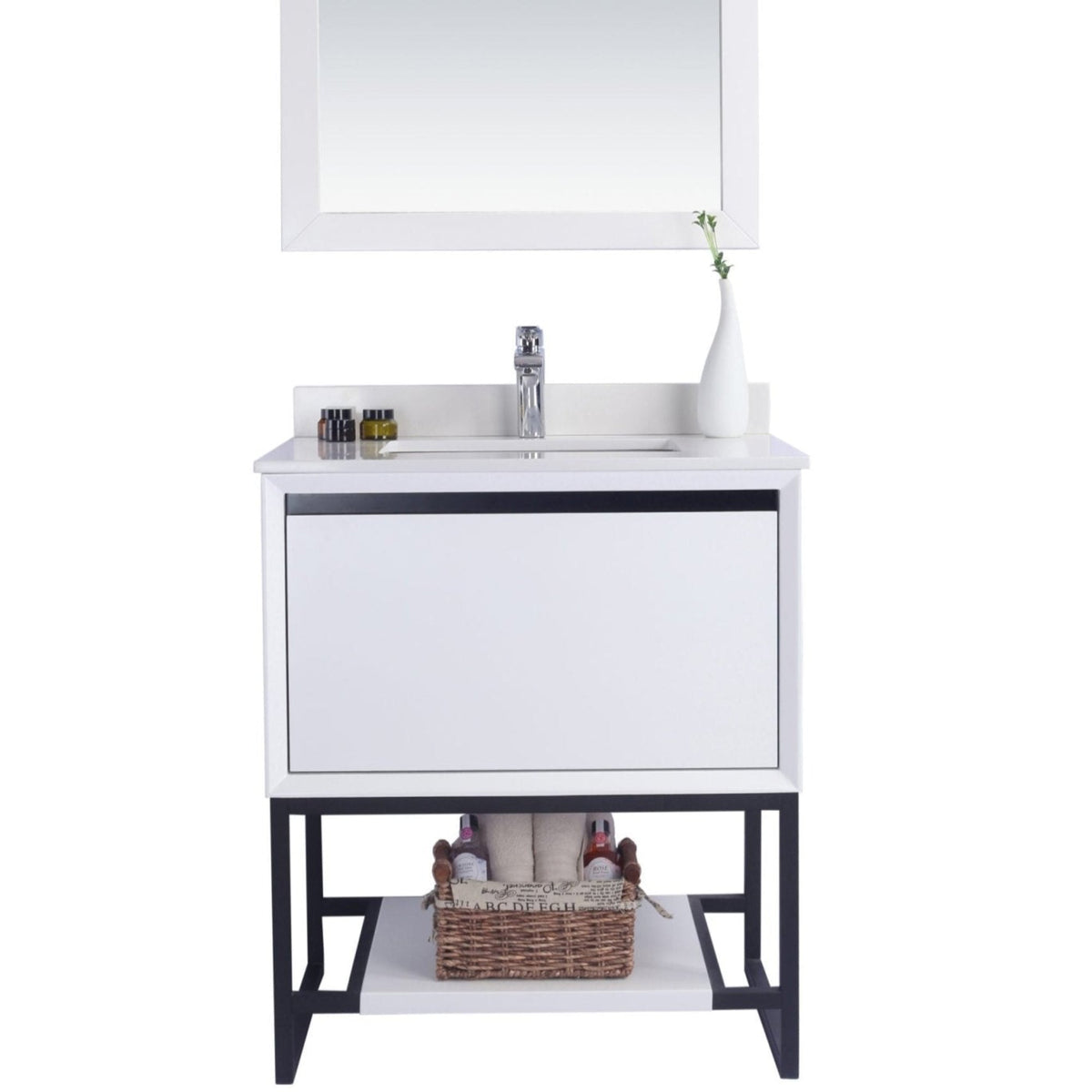 Laviva Alto 30" White Bathroom Vanity with White Quartz Countertop – – –