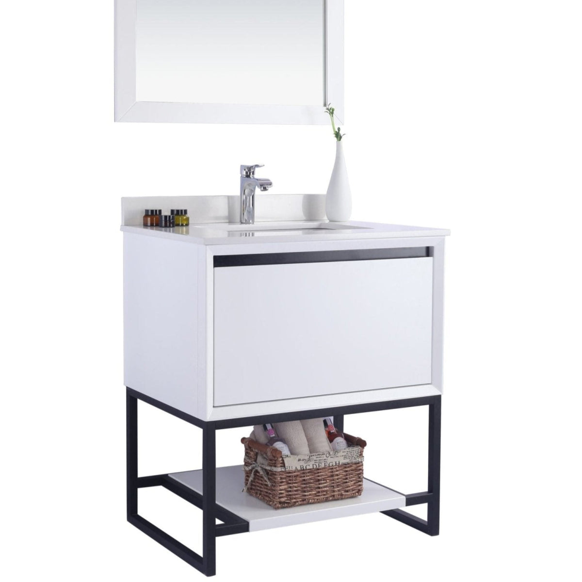Laviva Alto 30" White Bathroom Vanity with White Quartz Countertop – – –