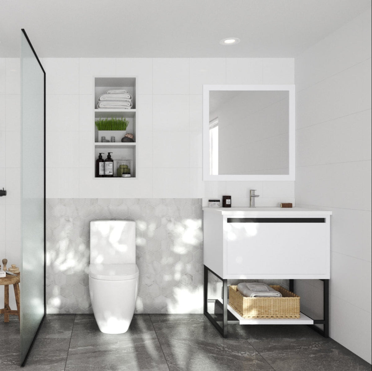 Laviva Alto 30" White Bathroom Vanity with White Quartz Countertop – – –