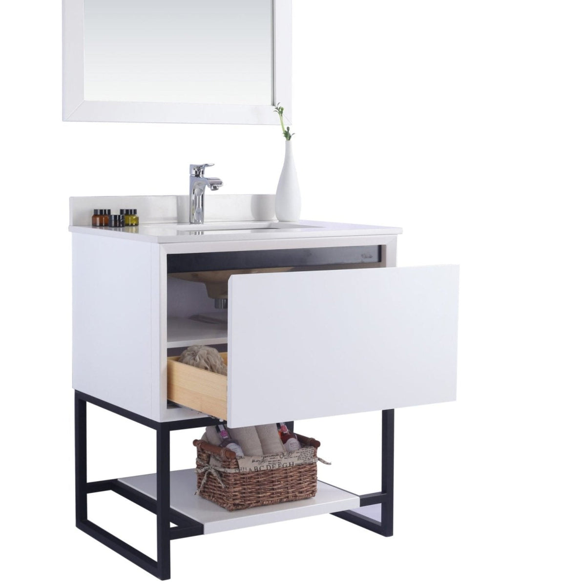 Laviva Alto 30" White Bathroom Vanity with White Quartz Countertop – – –