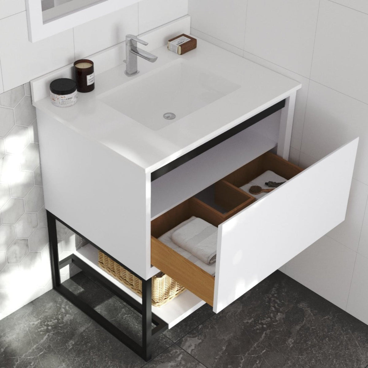 Laviva Alto 30" White Bathroom Vanity with White Quartz Countertop – – –