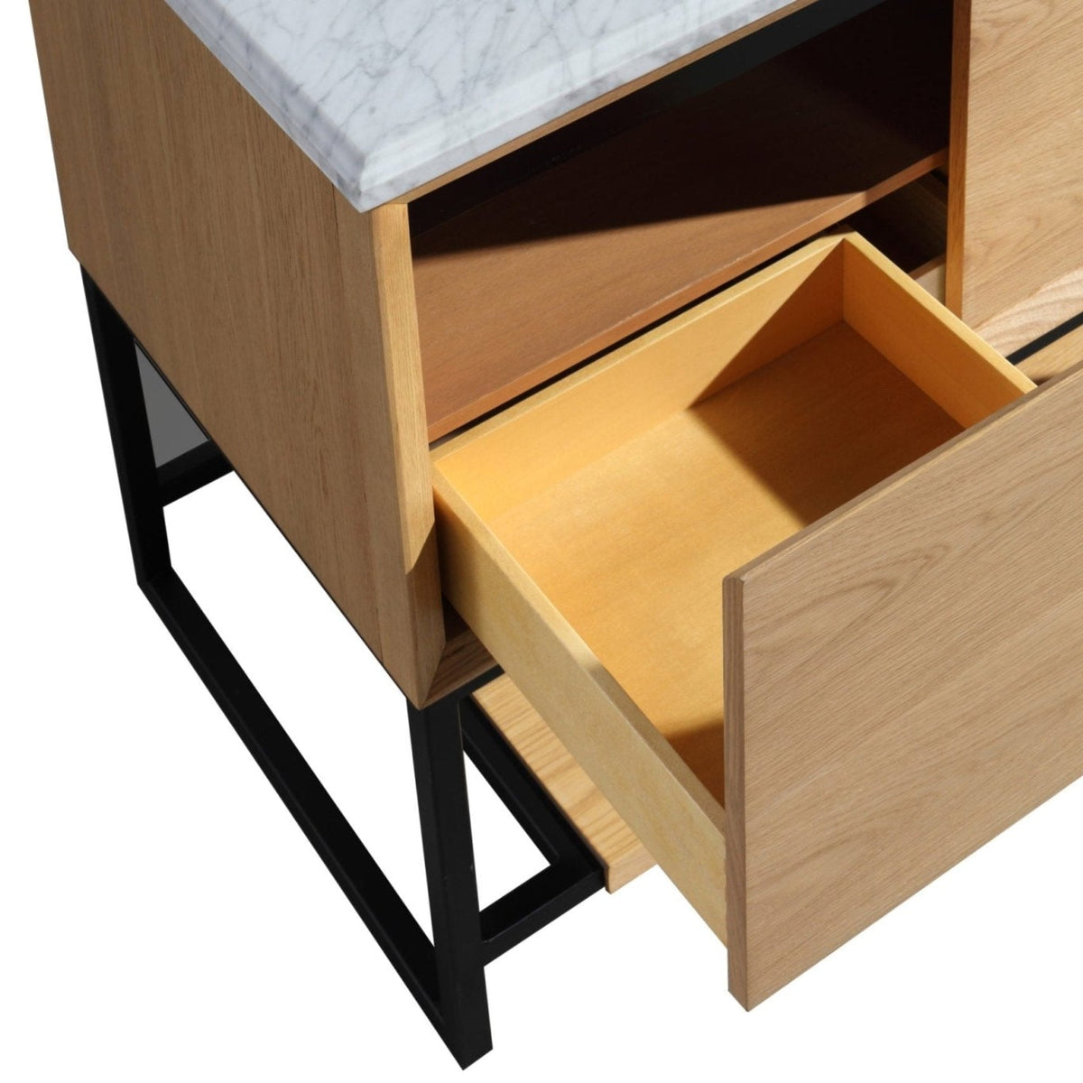 Laviva Alto 36" California White Oak Bathroom Vanity with Black Wood Marble Countertop – – –