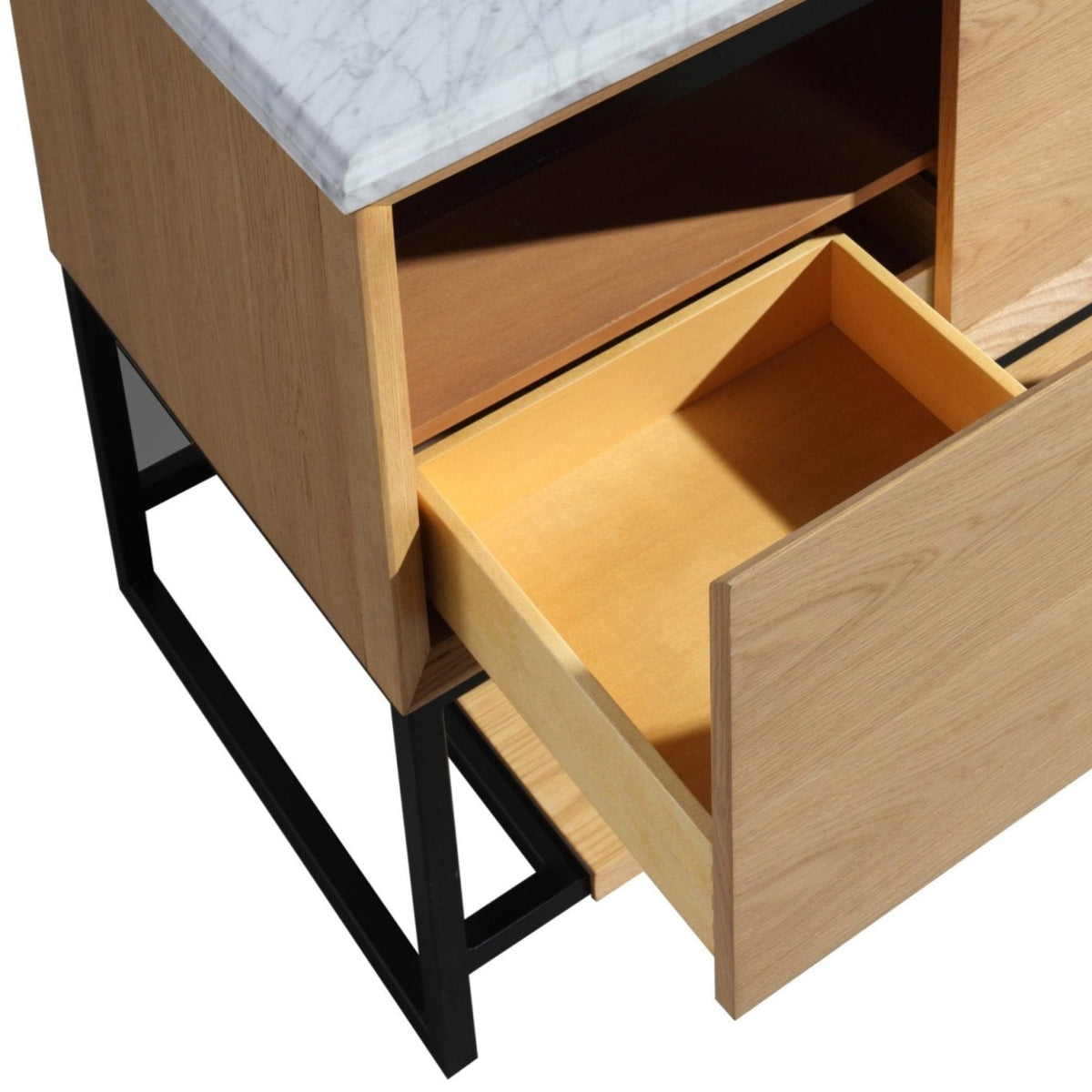 Laviva Alto 36" California White Oak Bathroom Vanity with White Carrara Marble Countertop – – –