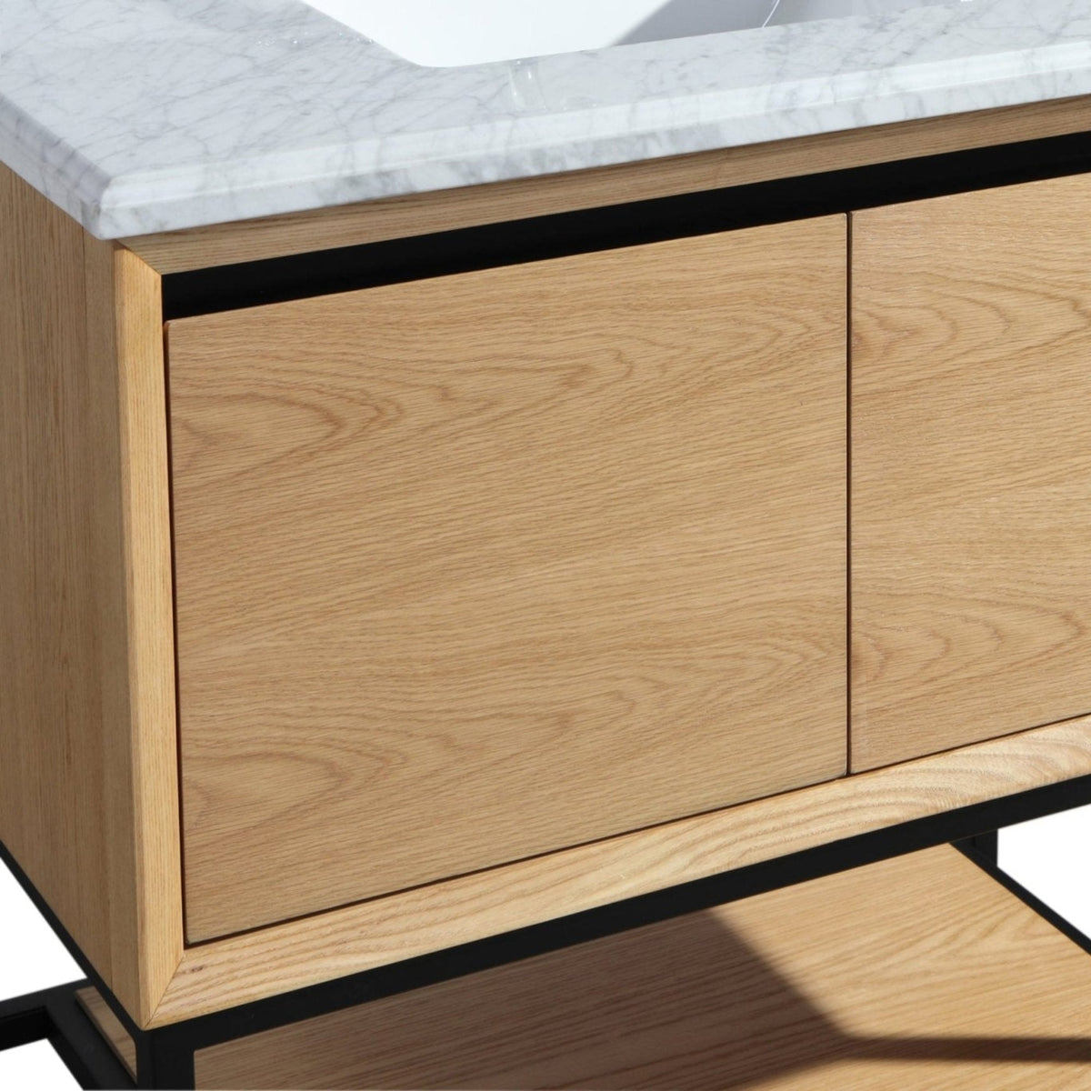 Laviva Alto 36" California White Oak Bathroom Vanity with White Carrara Marble Countertop – – –