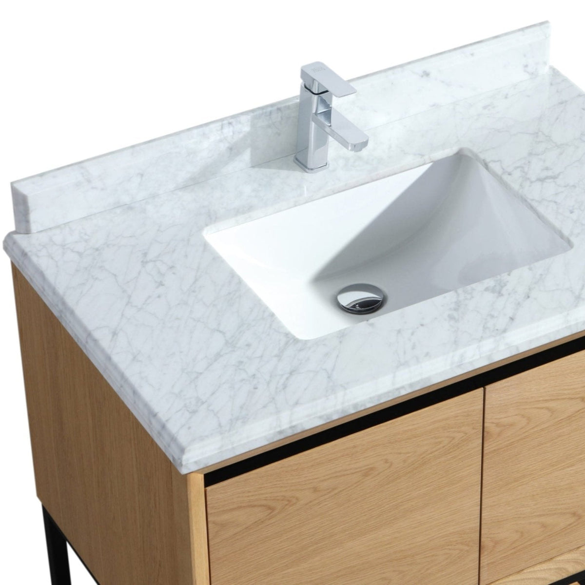 Laviva Alto 36" California White Oak Bathroom Vanity with White Carrara Marble Countertop – – –