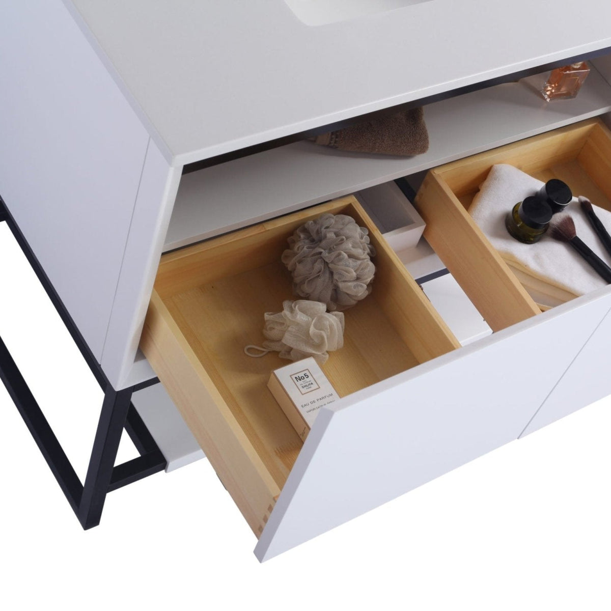 Laviva Alto 36" White Bathroom Vanity with White Carrara Marble Countertop – – –