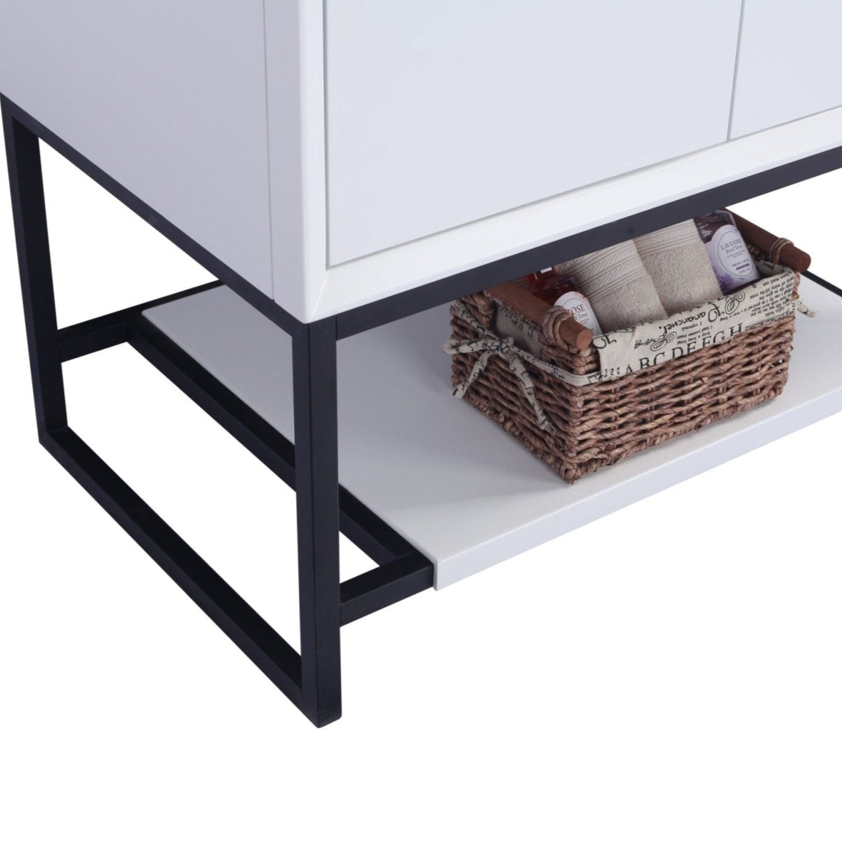 Laviva Alto 36" White Bathroom Vanity with White Stripes Marble Countertop – – –