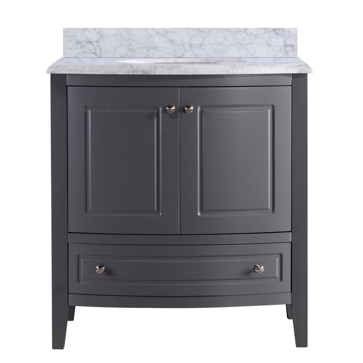 Laviva Estella 32" Grey Bathroom Vanity with White Carrara Marble Countertop – – –