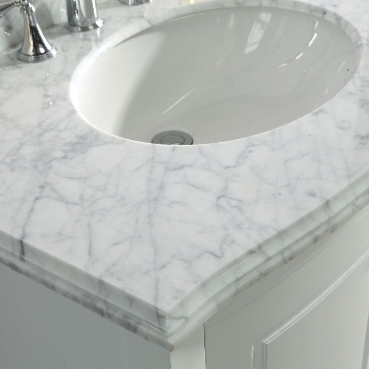 Laviva Estella 32" White Bathroom Vanity with White Carrara Marble Countertop – – –