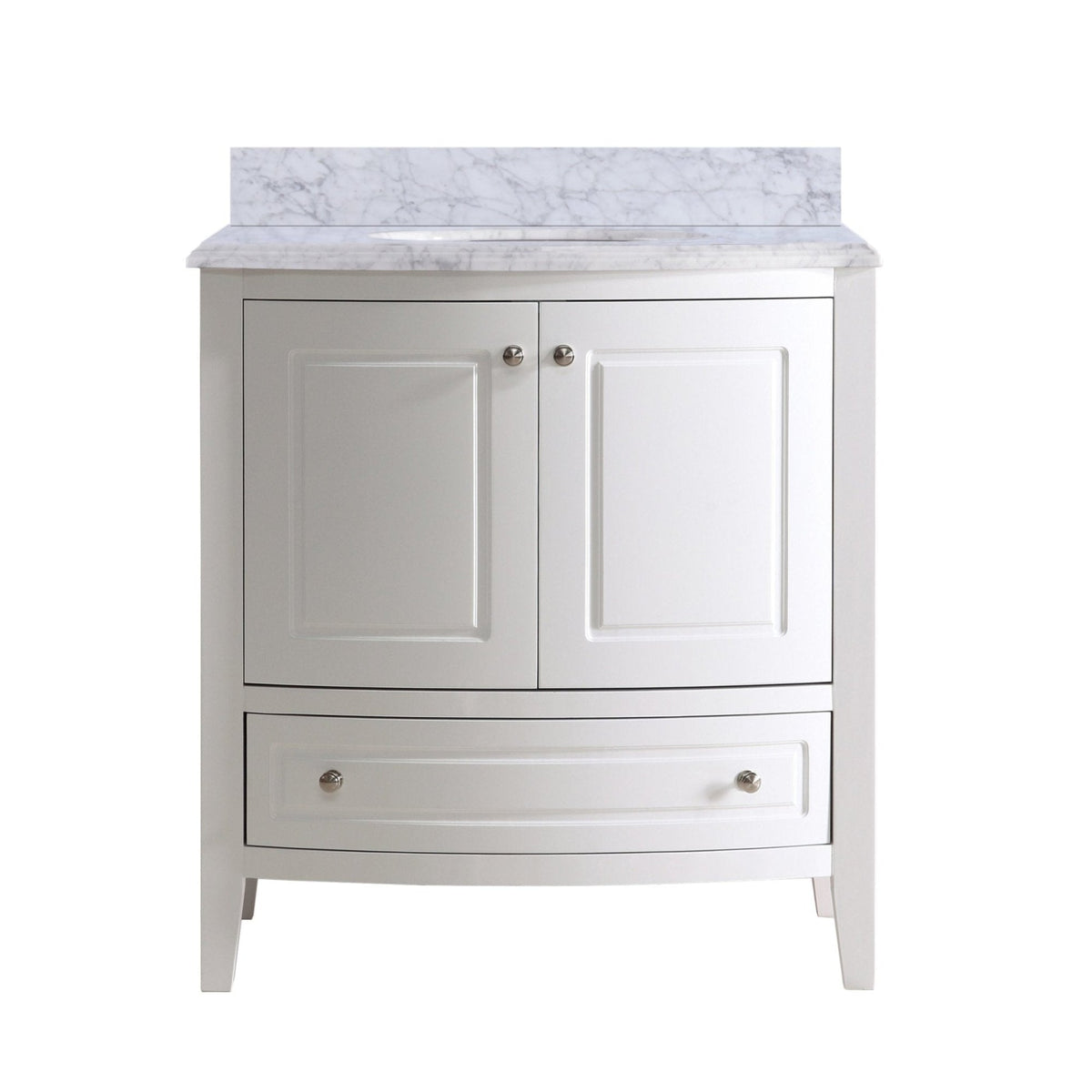 Laviva Estella 32" White Bathroom Vanity with White Carrara Marble Countertop – – –