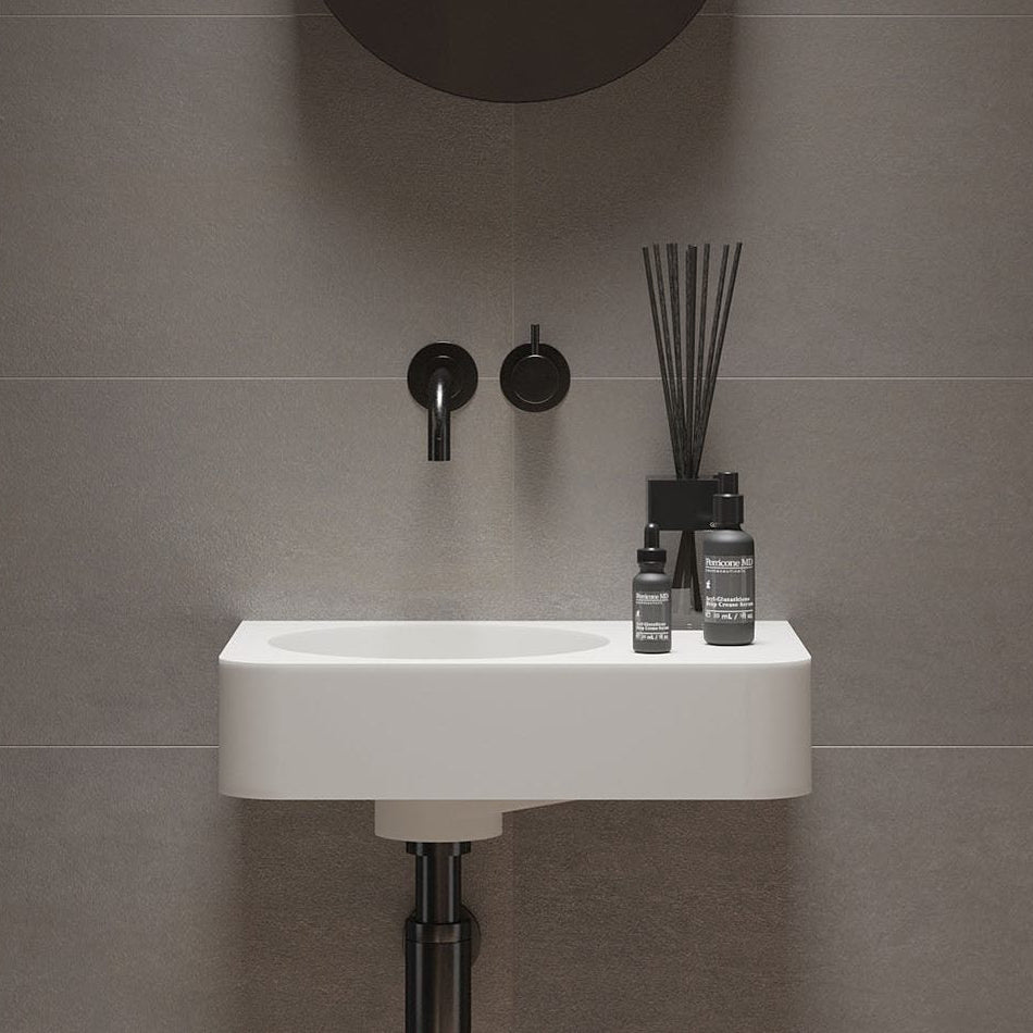 Ideavit SolidBrio 45 Wall - Mounted Sink – 18" Matte White – – –