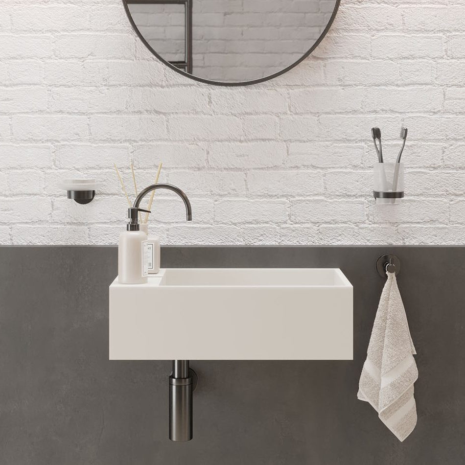 Ideavit SolidCube 50 Wall - Mounted Sink – 20" Matte White – – –