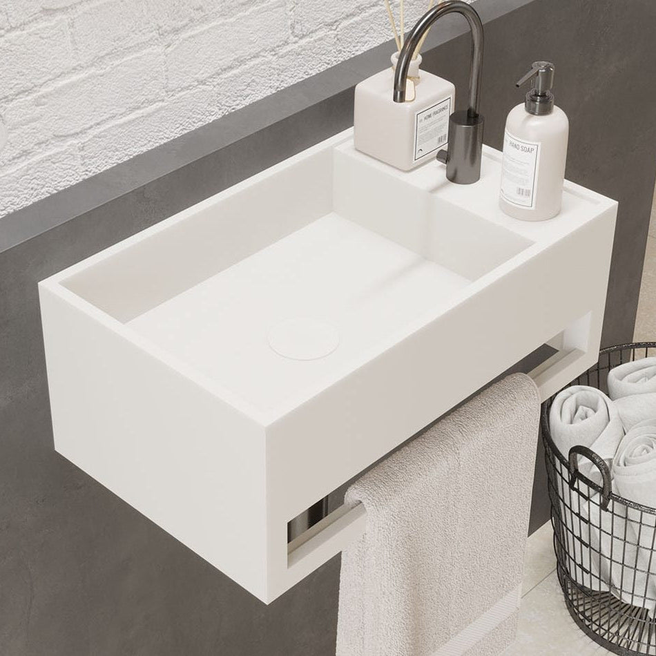 Ideavit SolidCube TB Wall - Mounted Sink – 20" Matte White – – –