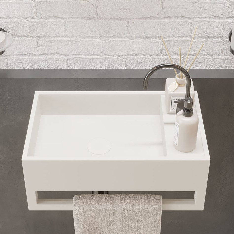 Ideavit SolidCube TB Wall - Mounted Sink – 20" Matte White – – –