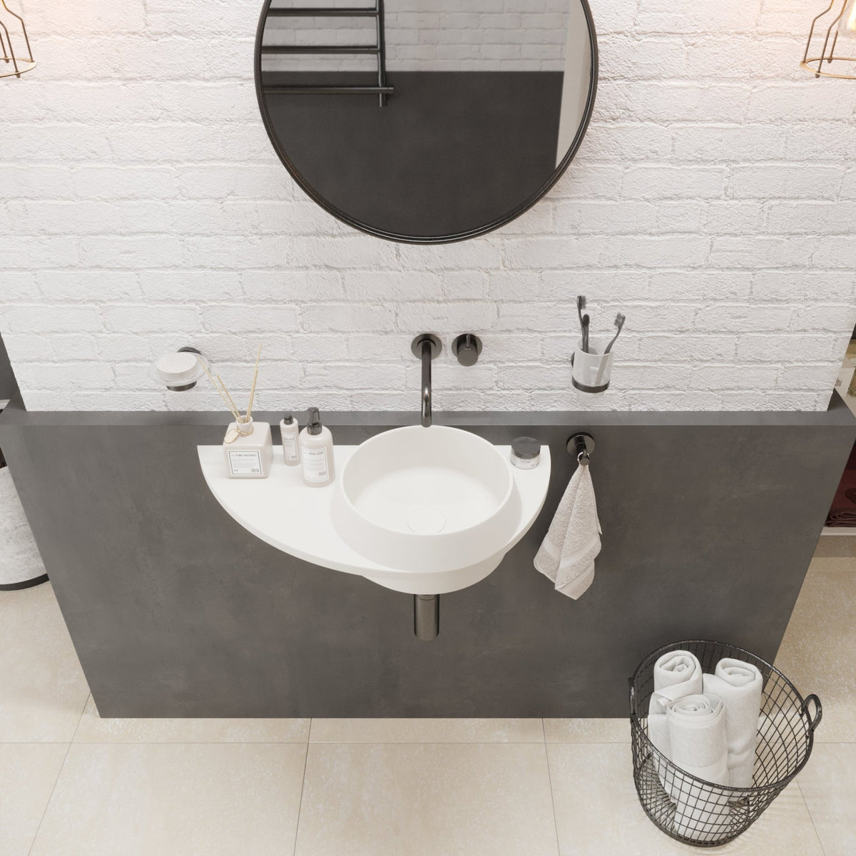 Ideavit SolidDual 3.0 Wall - Mounted Sink – 28" Matte White – – –
